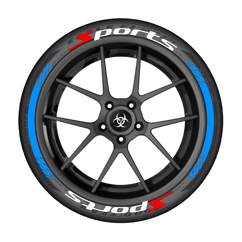 SPORTS series car tire letter sticker DIY sticker personalized modification sticker 3D three-dimensional all-in-ode tire sticker