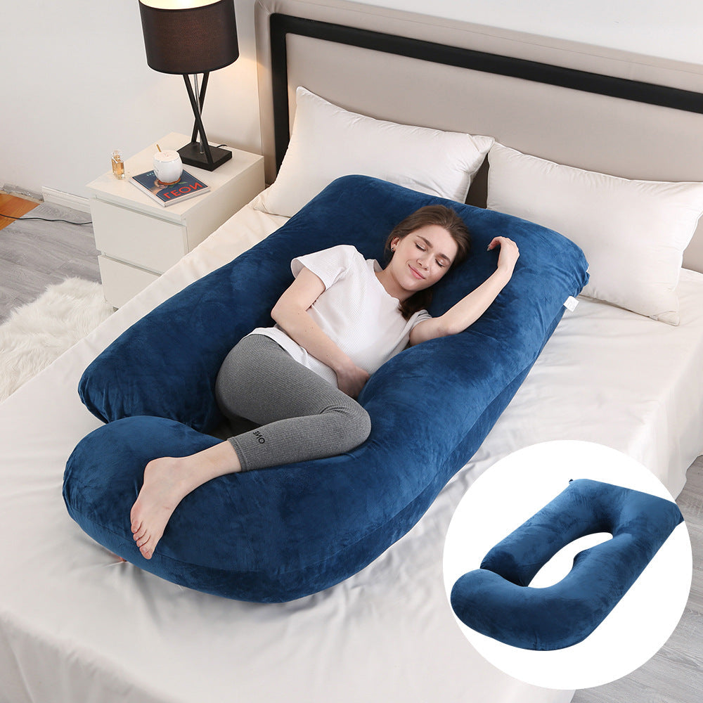 Pregnant women's pillow waist protection side sleeping slope pillow J-shaped pregnancy sleeping pillow