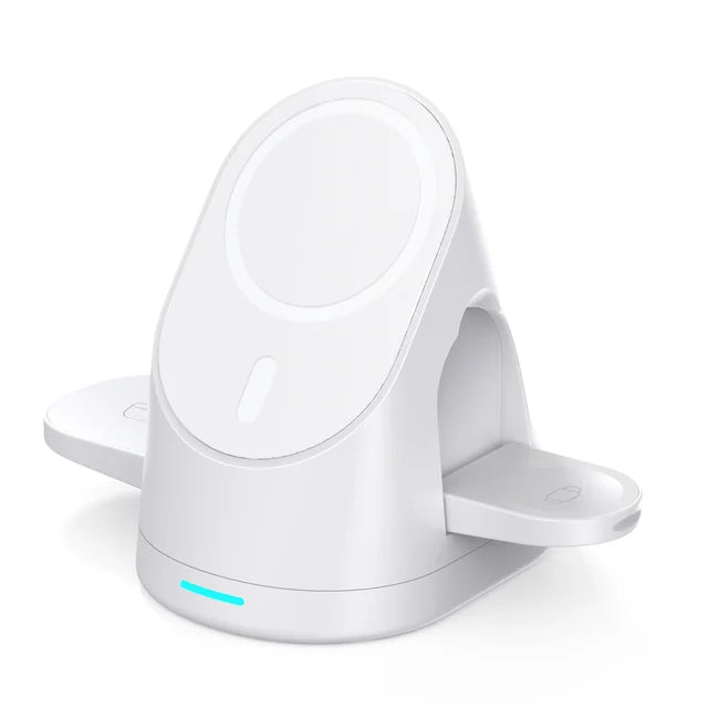 Magnetic wireless charger vertical three in one wireless charging stand suitable for Apple phones headphones and watcheser