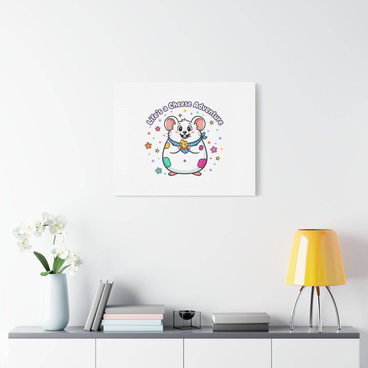 Life's a Cheese Adventure Canvas | Rodent-Core rat art print