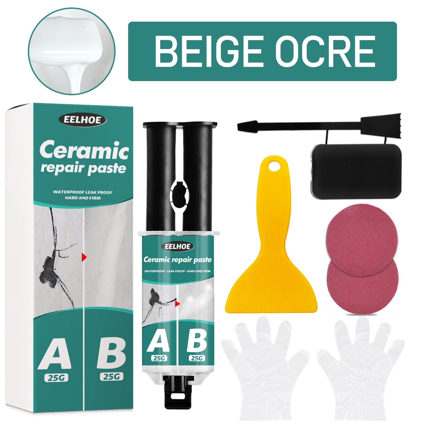 EELHOE Tile Repair Paste Tile Repair AB Glue Set Crack Repair Agent Ceramic Adhesive