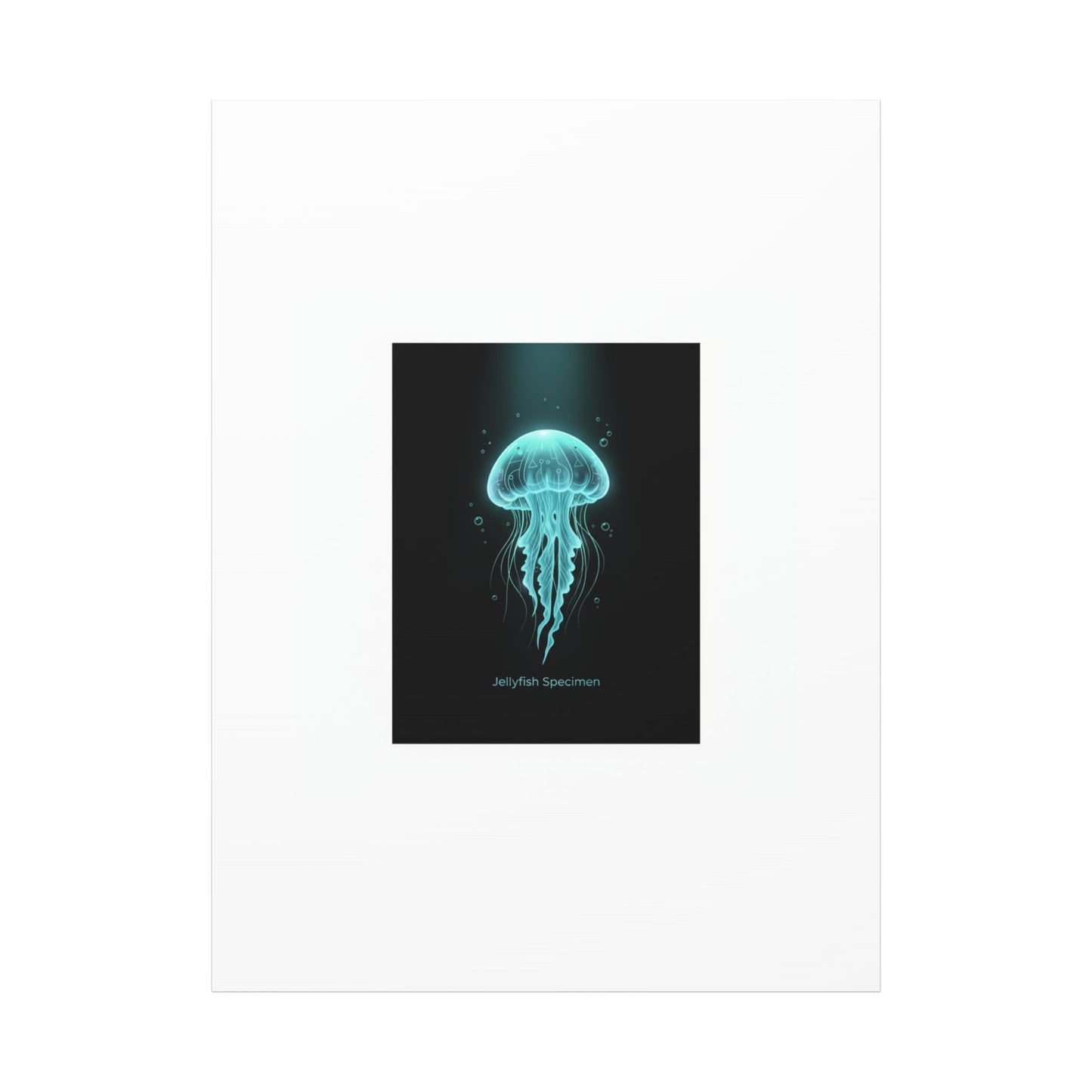 Bioluminescent Jellyfish Art Canvas | Deep Sea Aesthetic, Neon Glow