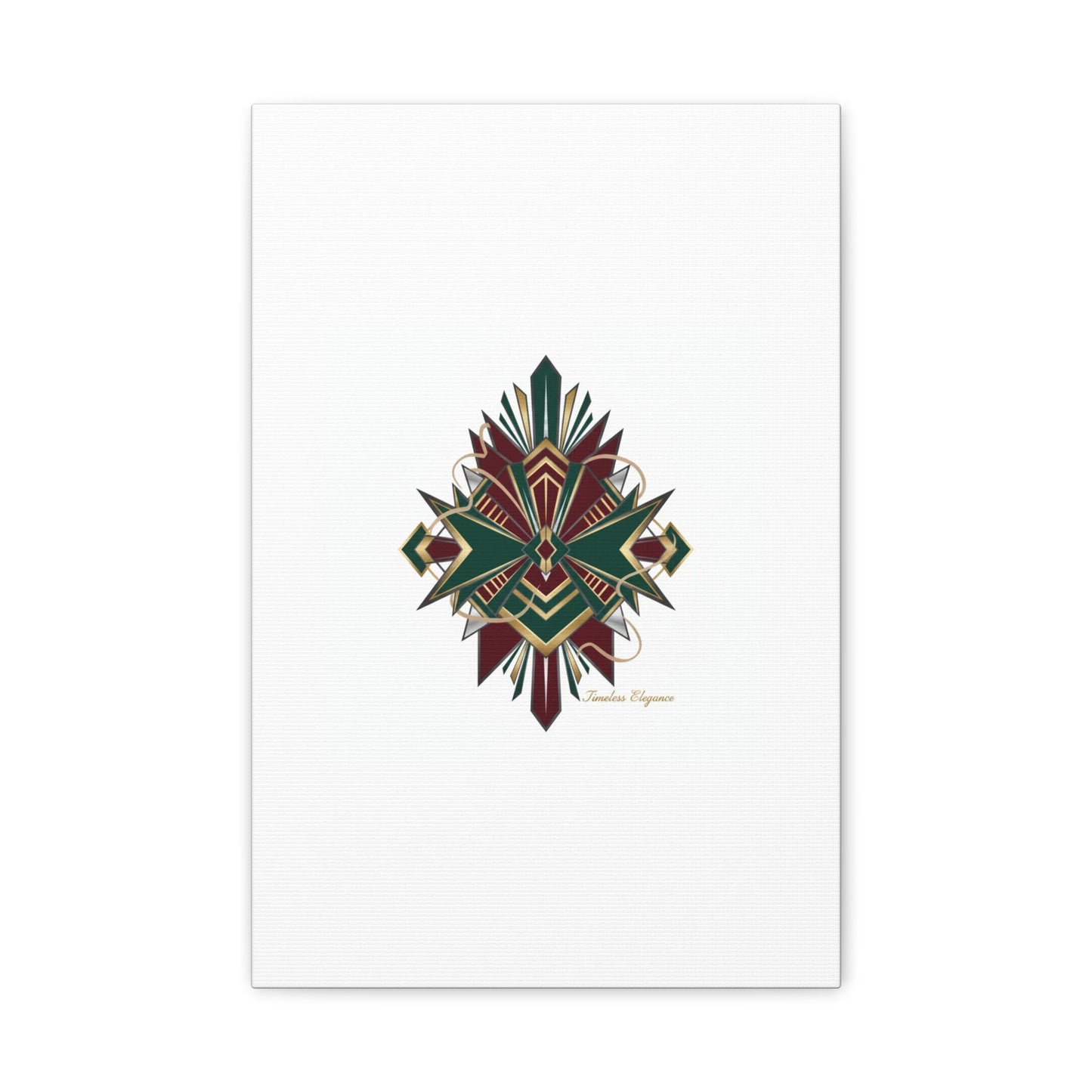 Art Deco geometric brass print Canvas | Neo-Deco chrome & gold fan motif