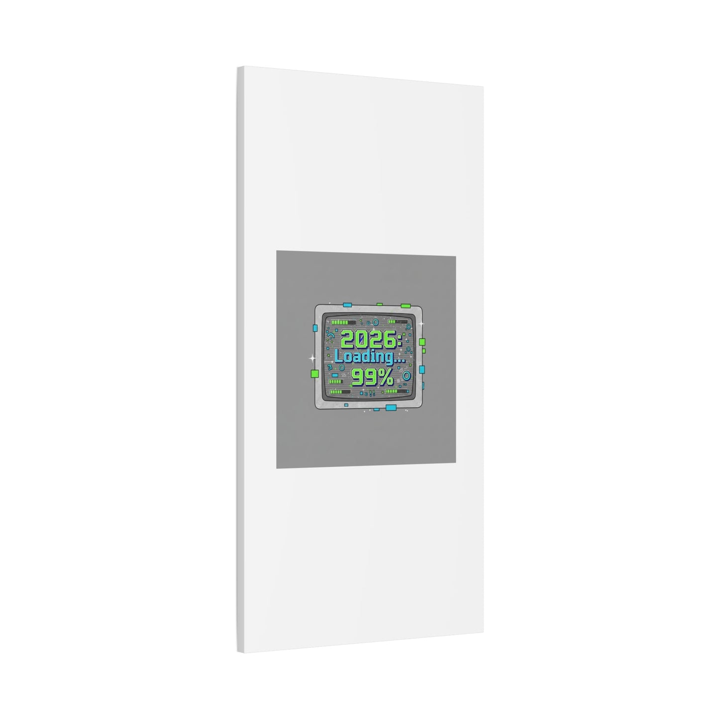 2026 Loading 99% Canvas | NYE countdown, retro system interface