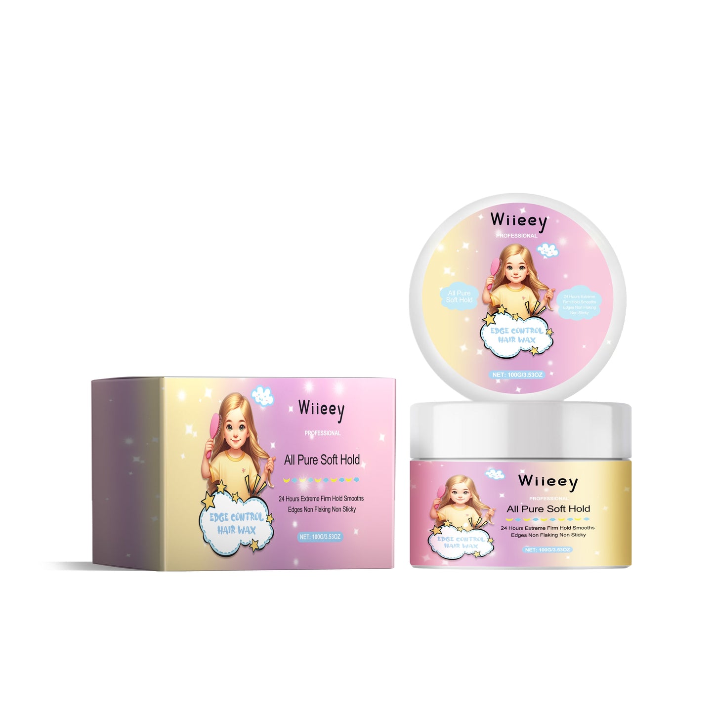 Edge Control Hair Wax, Fluffy Lightsome Matte Easy To Finalize The Lasting Stereo Modelling Mud