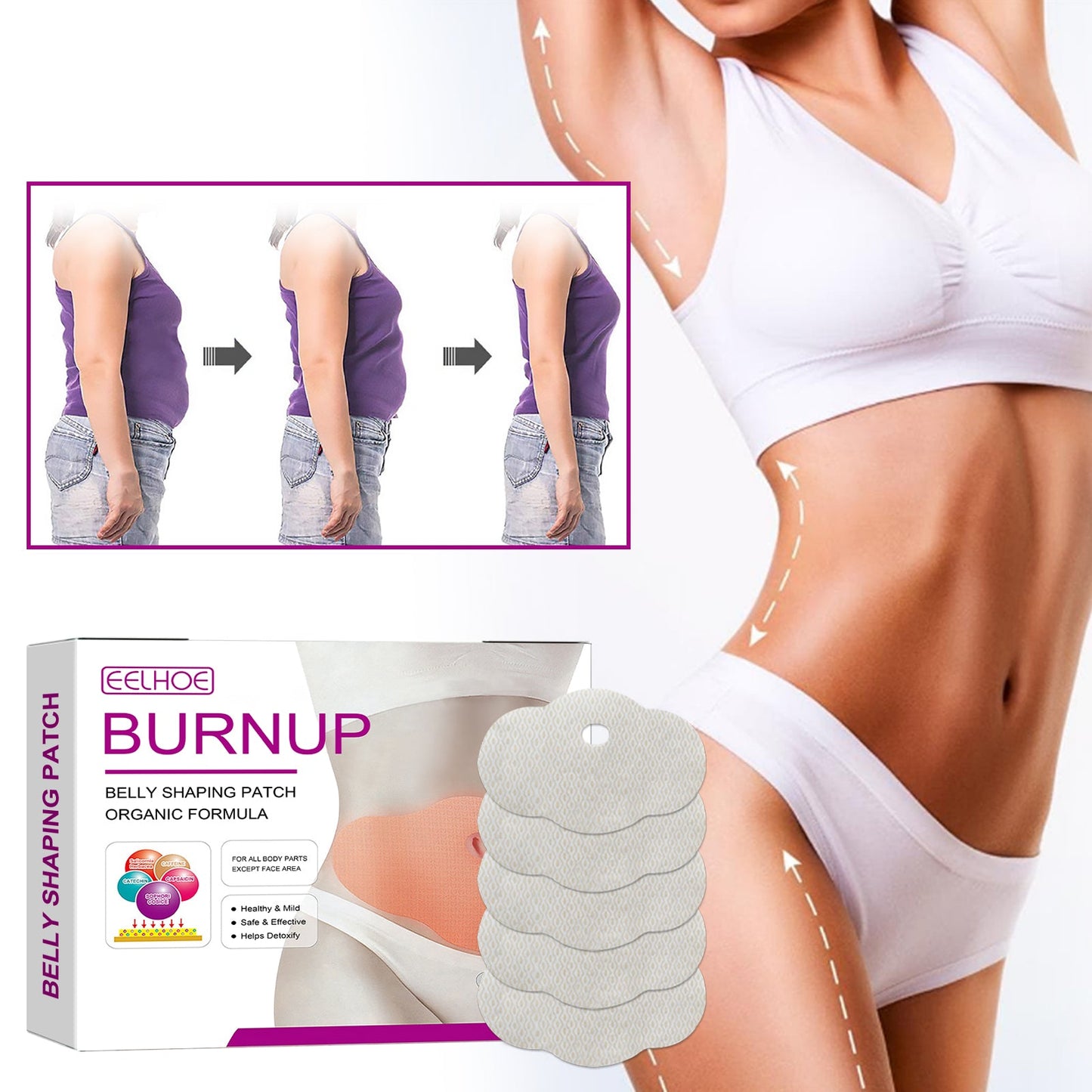 Belly Lift Tape, Lifts Loose Skin Tighten Shape Slim Belly Button Tape