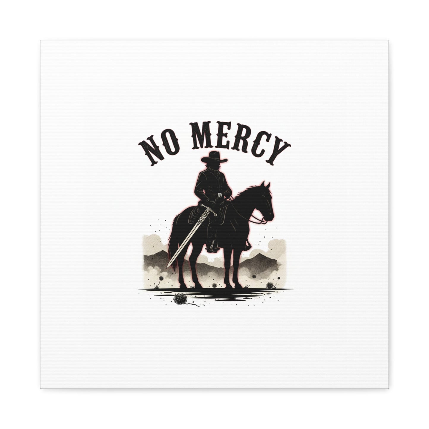 No Mercy Cowboy Skull Canvas | western skull art, gothic Americana