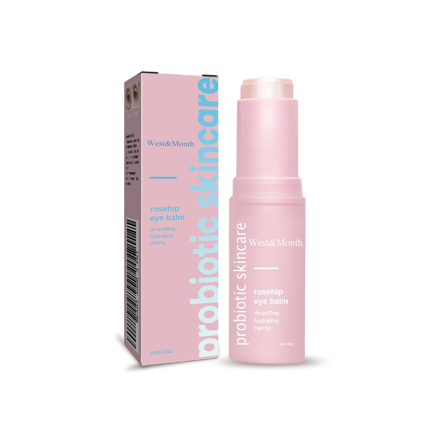 Rosehip Eye Cream Stick, Eye Area Moisturizing Light Line Dark Circles Lift Firming Eye Cream