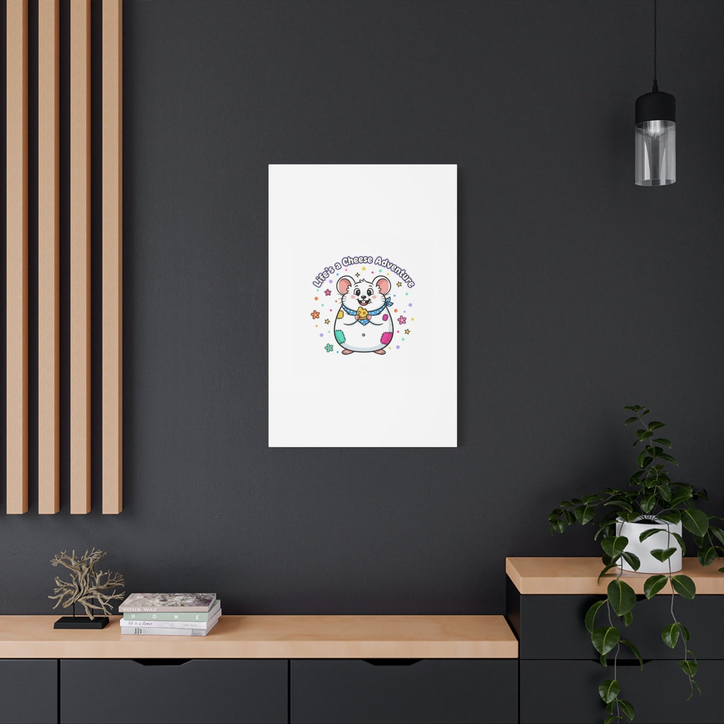 Life's a Cheese Adventure Canvas | Rodent-Core rat art print
