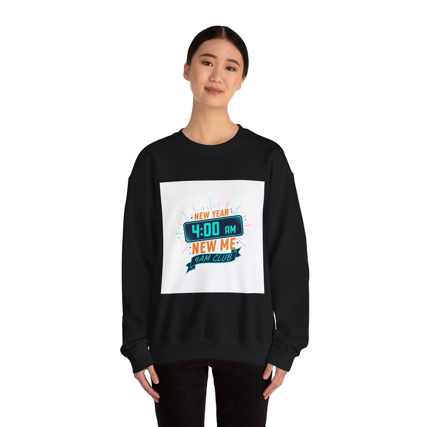 New Year 4:00 AM New Me Crewneck Sweatshirt | Holiday Apparel, Festive Sweater Look