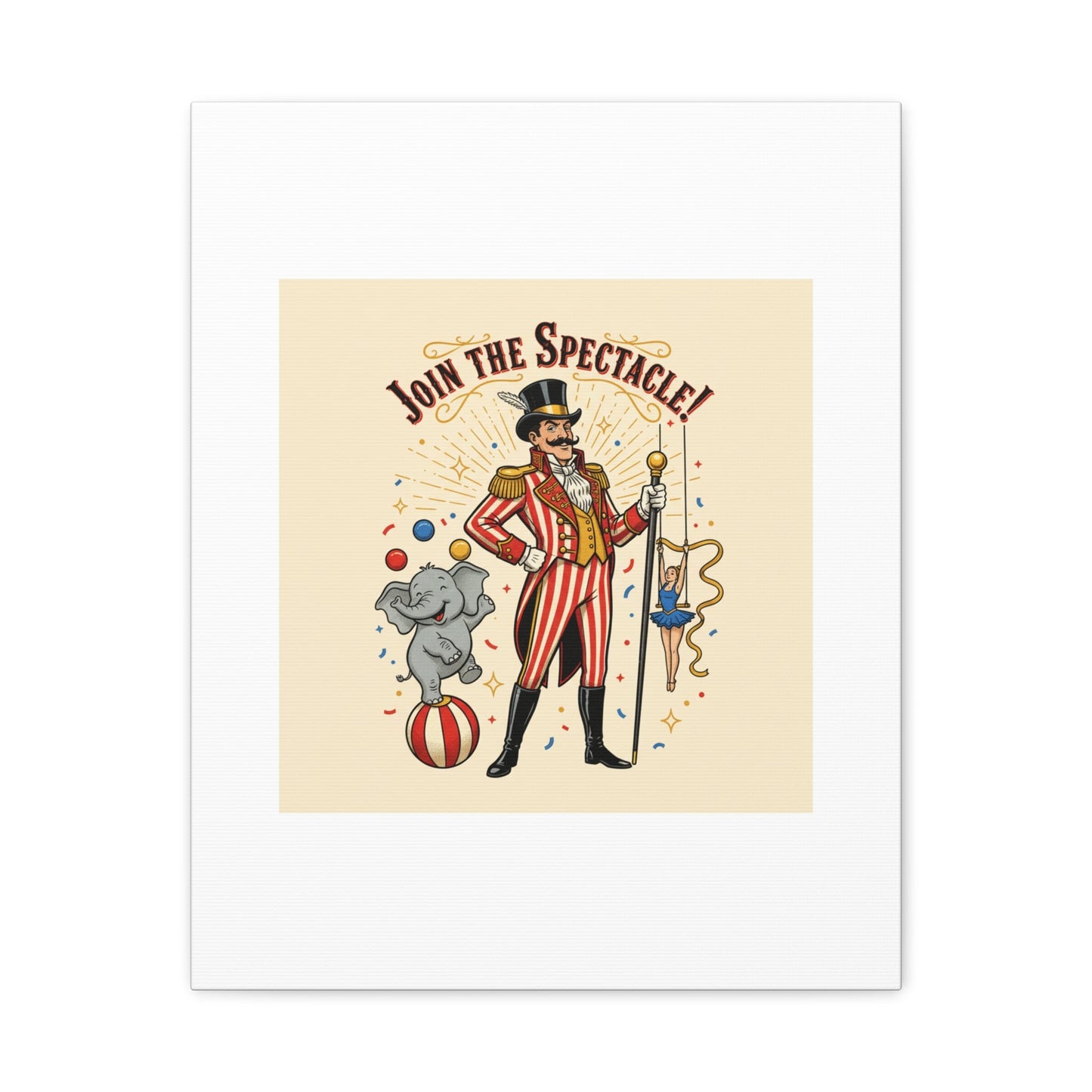 Join the Spectacle Circus Art Print | Matte Canvas, Stretched, Vintage Carnival Design