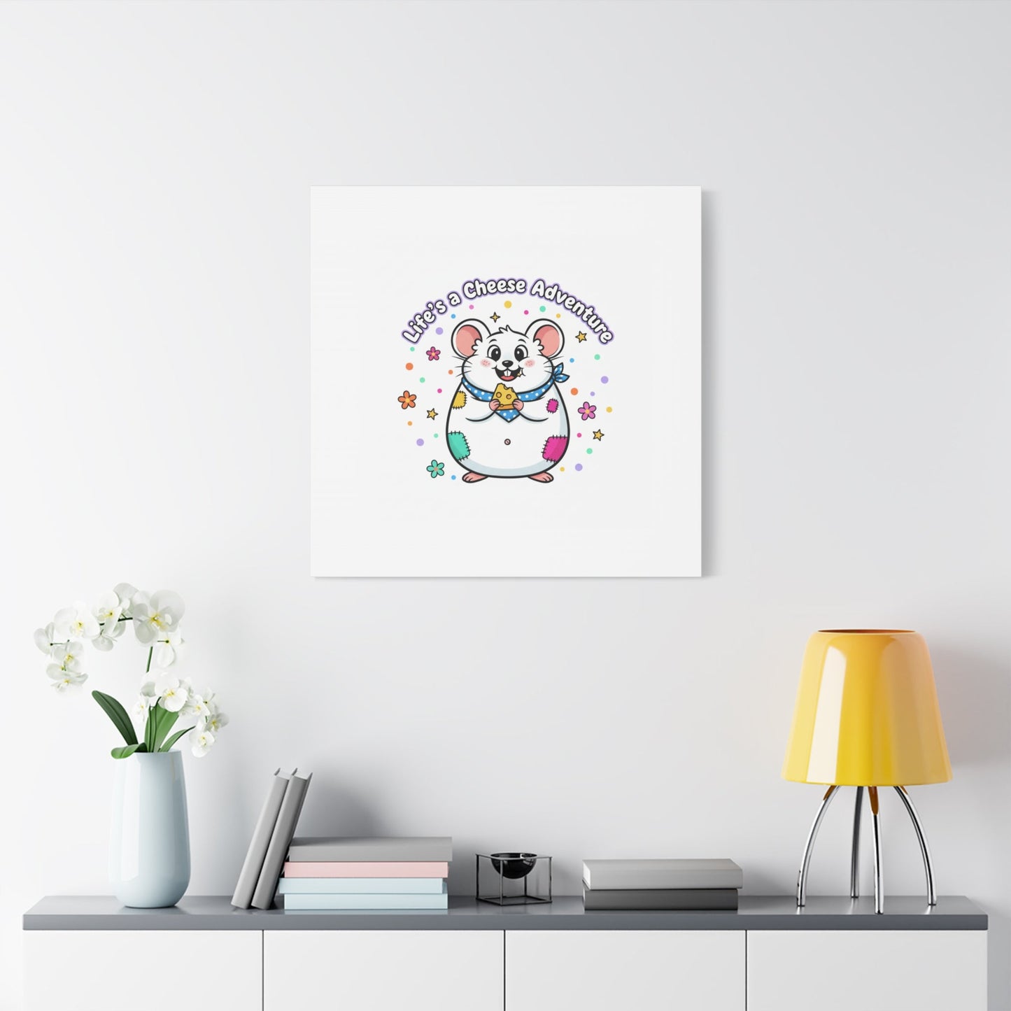 Life's a Cheese Adventure Canvas | Rodent-Core rat art print