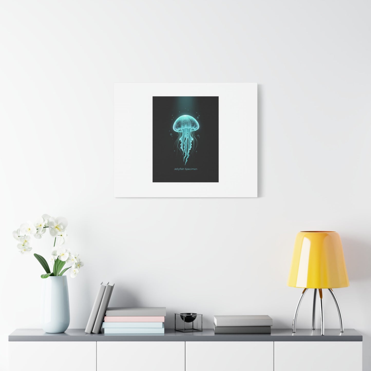 Bioluminescent Jellyfish Art Canvas | Deep Sea Aesthetic, Neon Glow
