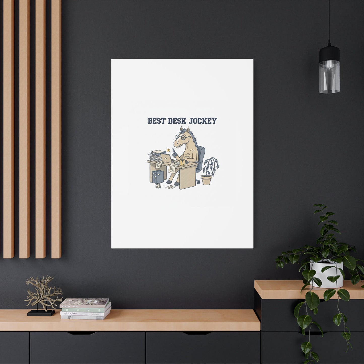Best Desk Jockey Canvas, Workhorse Office Art | Corporate Burnout Parody