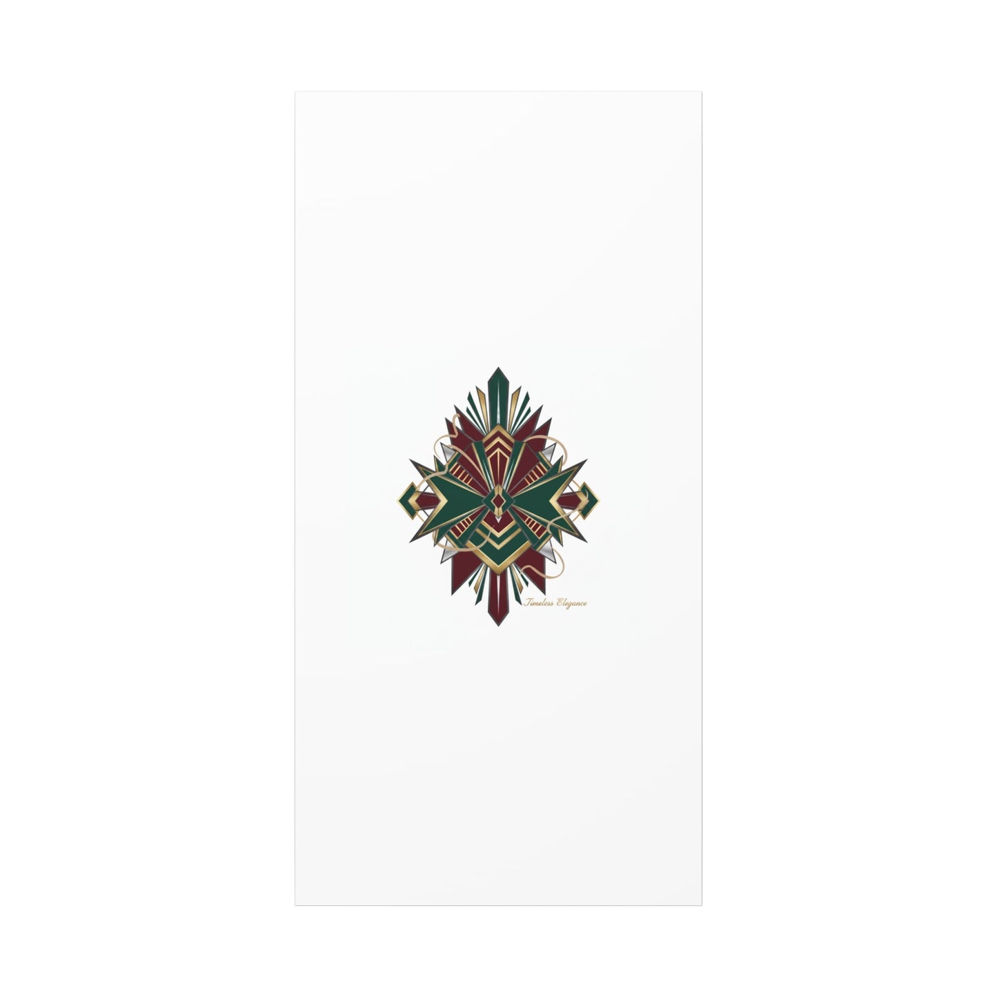 Art Deco geometric brass print Canvas | Neo-Deco chrome & gold fan motif