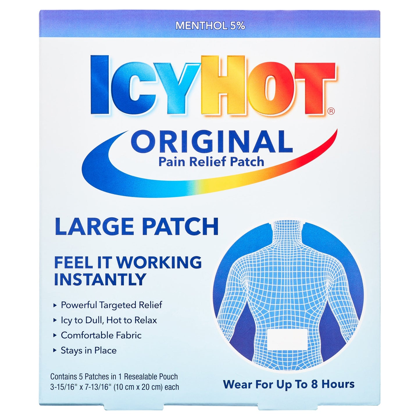 Icy Hot Original Large Pain Relief Patch Back 5 ct