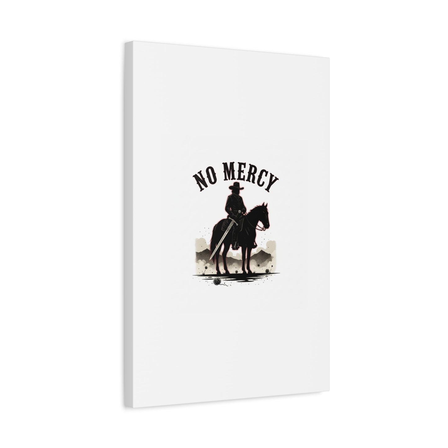 No Mercy Cowboy Skull Canvas | western skull art, gothic Americana