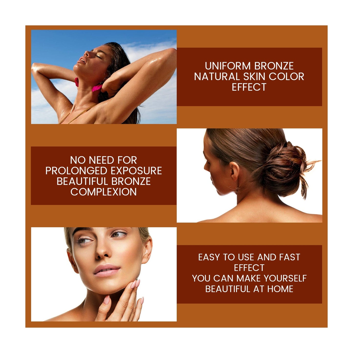 Face Self-Tanning Drops, Natural Fashion Wheat Bronzer Moisturizing Skin Anti-Sunburn Solution