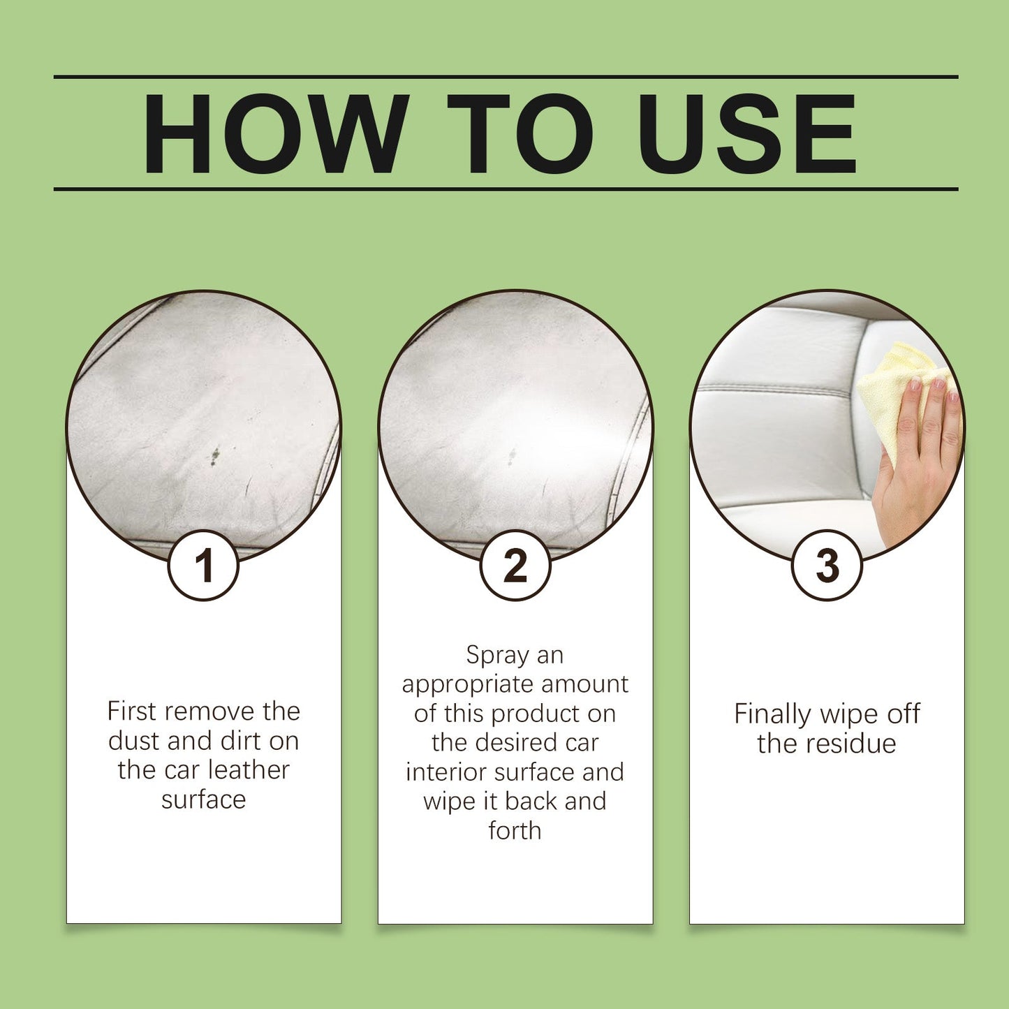 Car Leather Reconditioning Spray, Clean And Decontaminate Bright Car Interior Repair Maintenance Care Spray