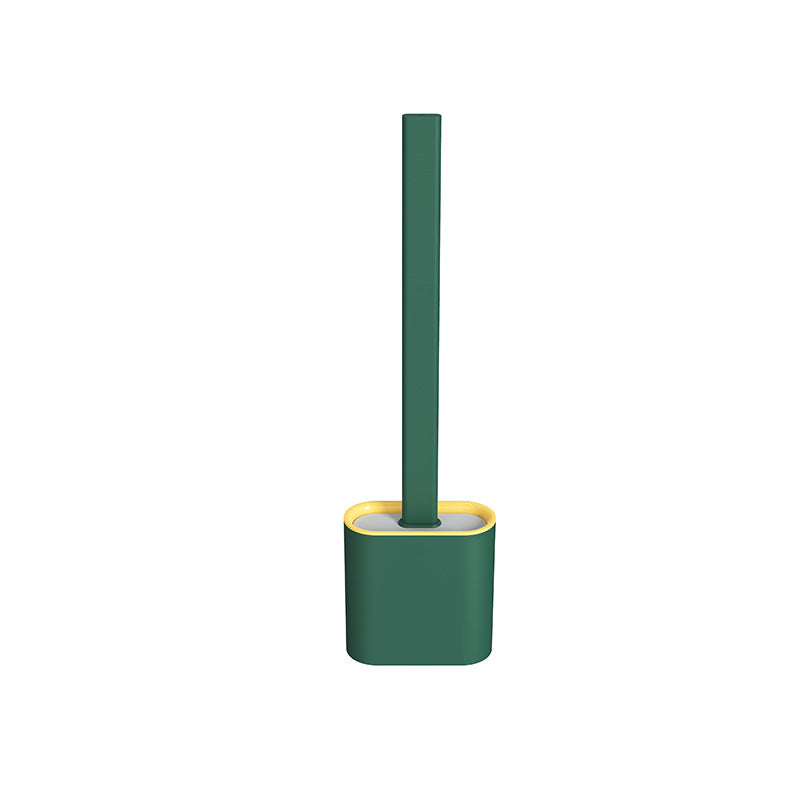 Creative Wall-Mounted Cracked Soft Glue Long Handle Imitation Silicone Toilet Brush Set Household Toilet Cleaning Brush