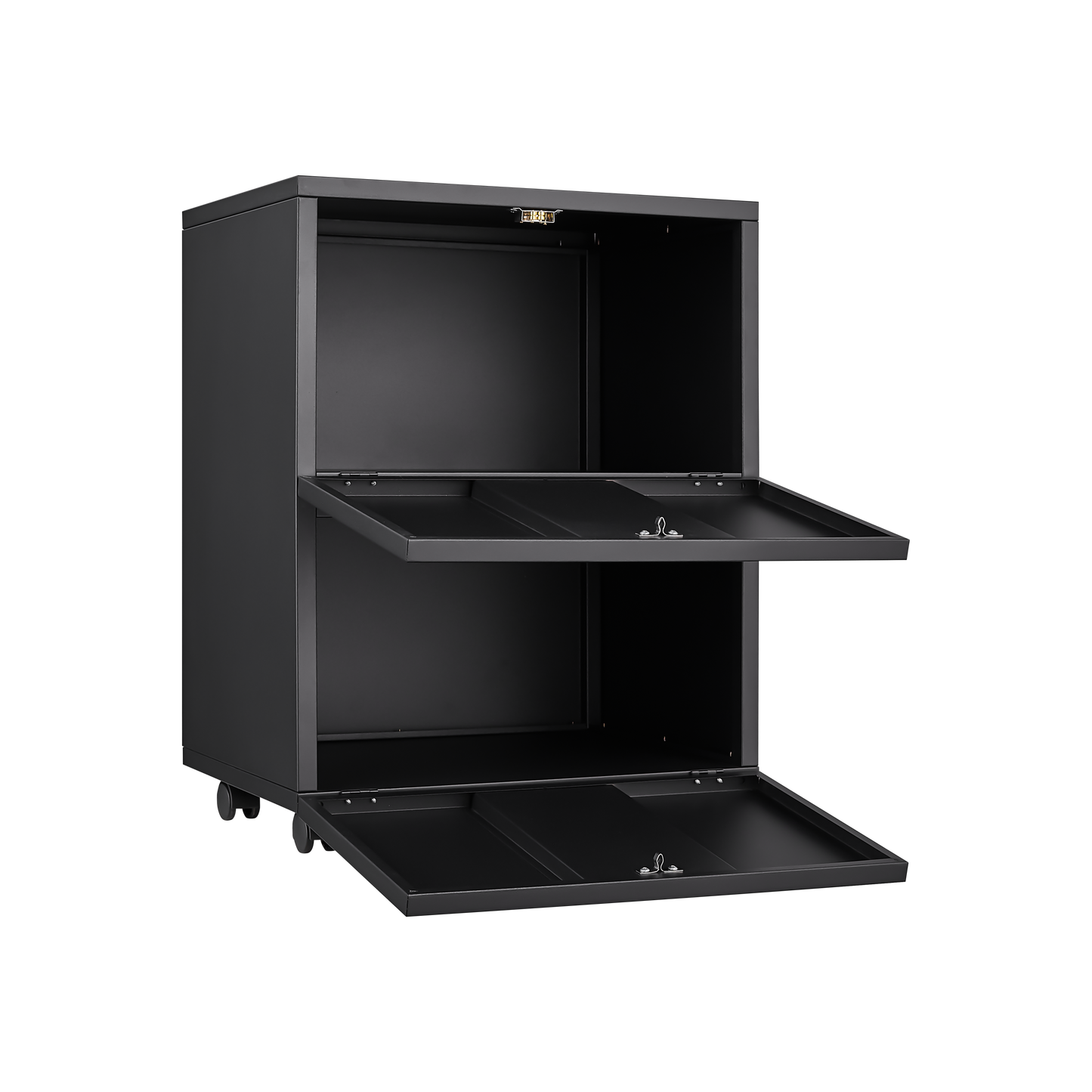 Office furniture Copier Cabinet black 2 door steel copier stand mobile pedestal file Printer Stand