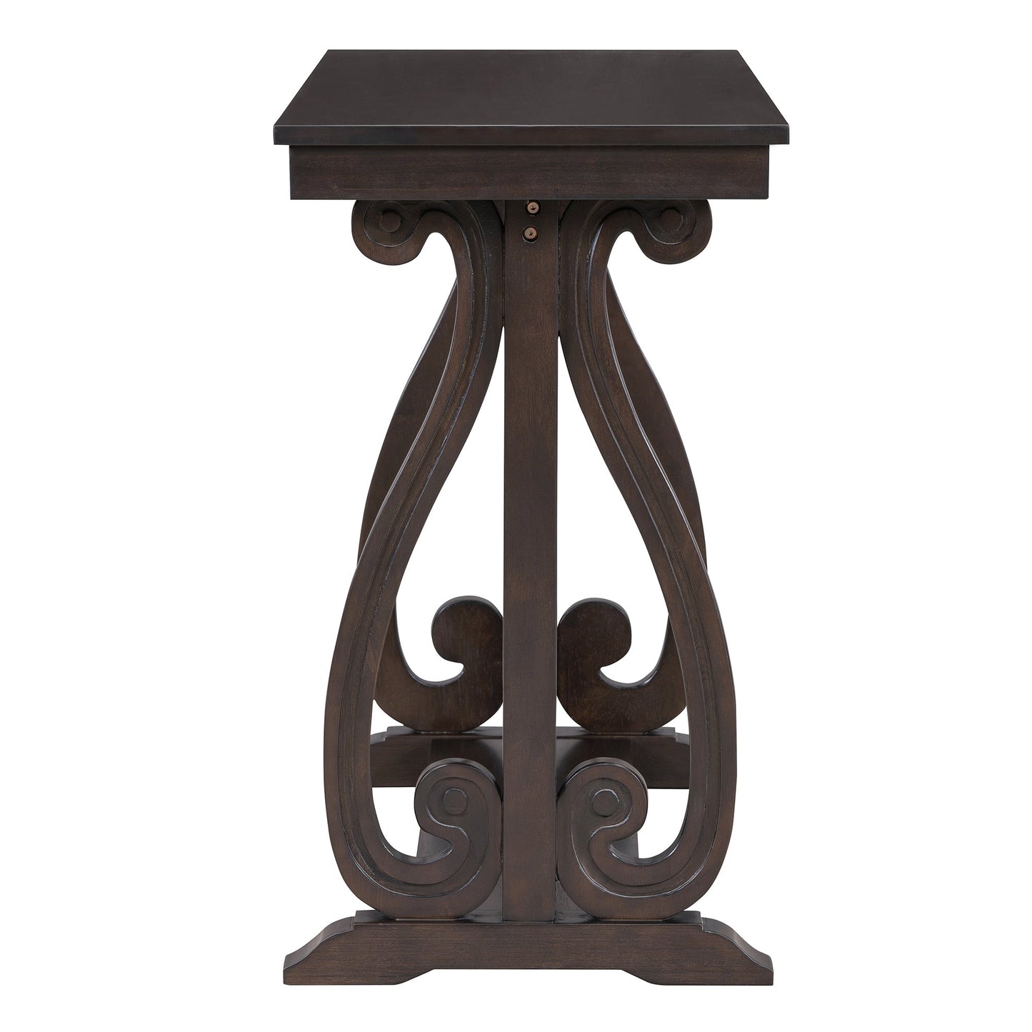 48-Inch Rustic Vintage Console Table --- Farmhouse Style Entryway Table with Open Shelf and Sturdy Construction  (Espresso)