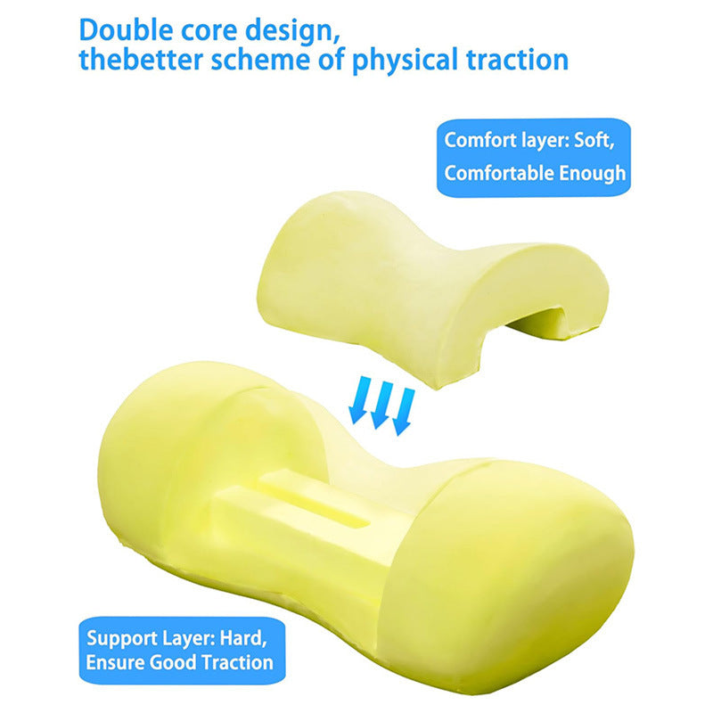 Cervical Pillow Reverse Bow Traction Pillow Memory Cotton Pillow Core Pure Cotton Cover Portable Neck Protection Pillow Cervical Pillow