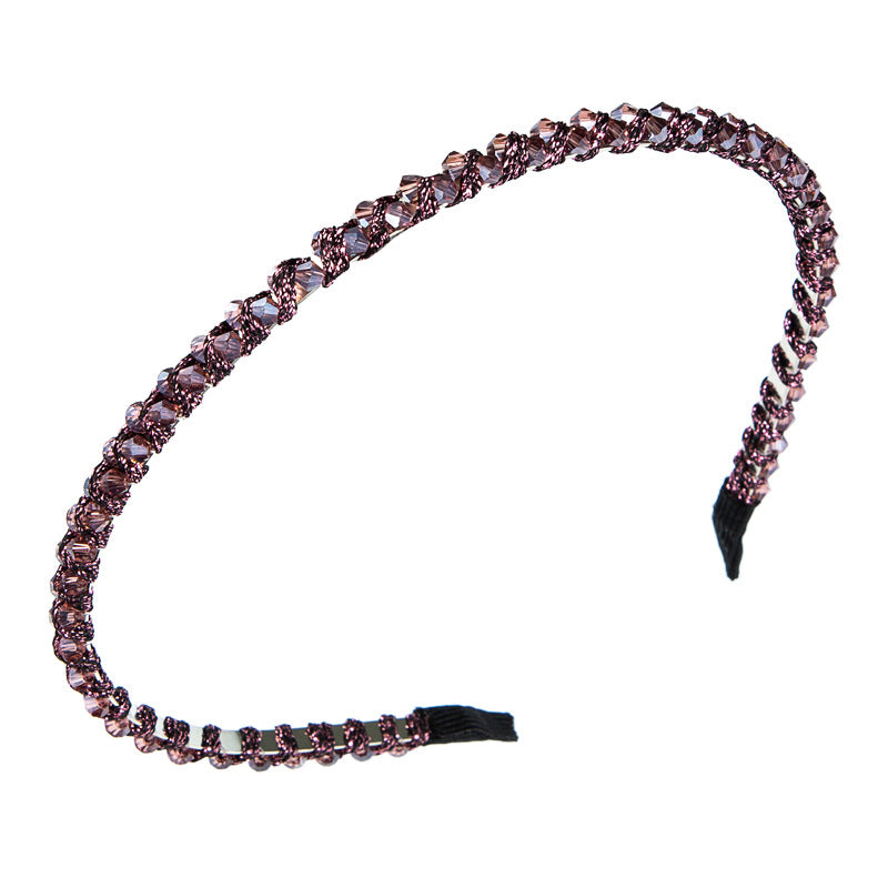 Winding String Crystal Thin Edge Headband Female Fashion Super Flash Party Hair Pressing Shampoo Headwear