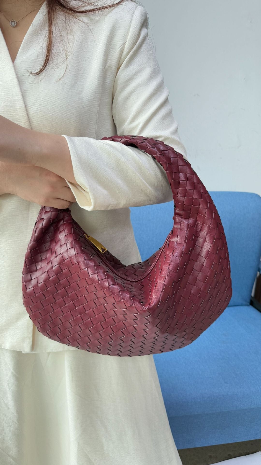 Large size women's woven bag large capacity hand-held armpit bag women's bag