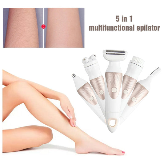 5 In 1 Electric Shaver Waterproof Razor Shaving Machine Women Hair Leg Bikini Depilation Trimmer Depilatory Hair Remover