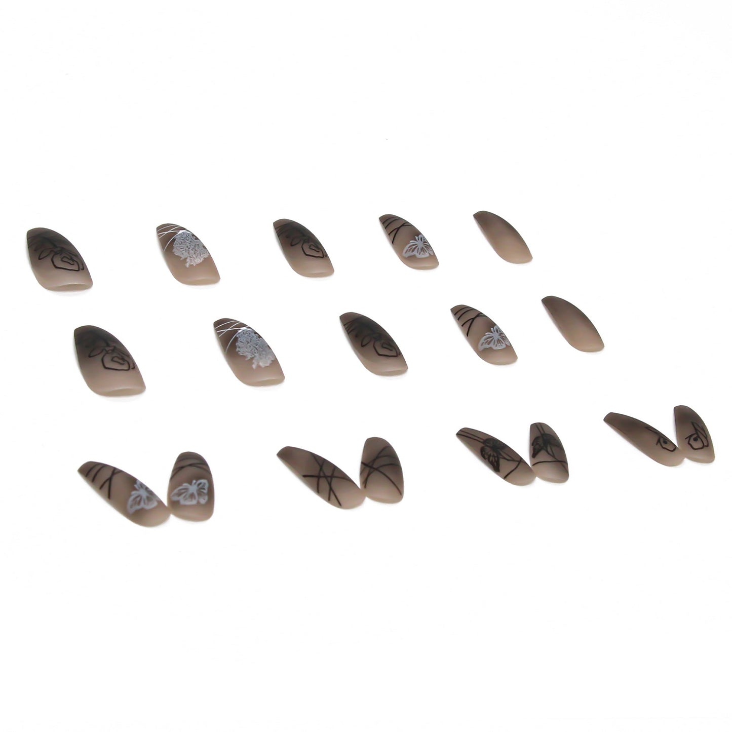 Dark Butterfly Long Ballet Nail Manicure Nail Pieces Personalized Wearing A Removable Nail