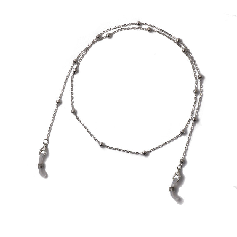 Bead metal glasses chain mask chain women's sunglasses chain accessories non-slip dual use