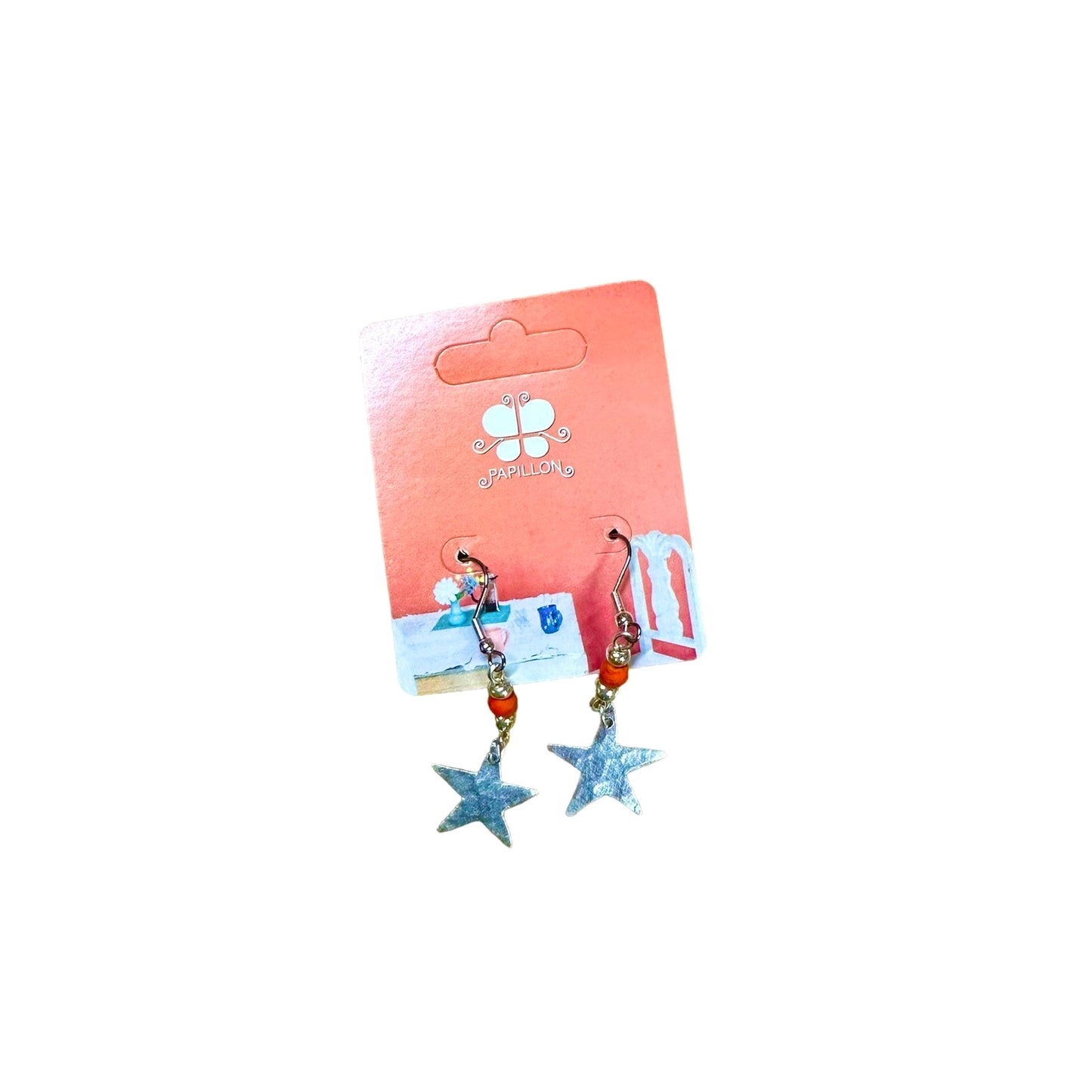 Little Star Earring- Orange Bead
