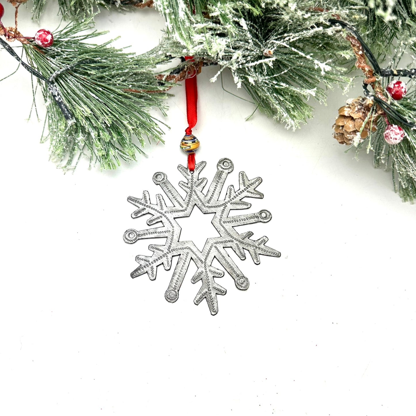 Rustic Metal Snowflake Ornament