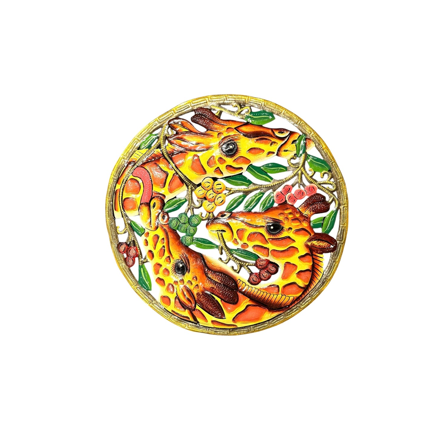 Medium Giraffes Eating Leaves