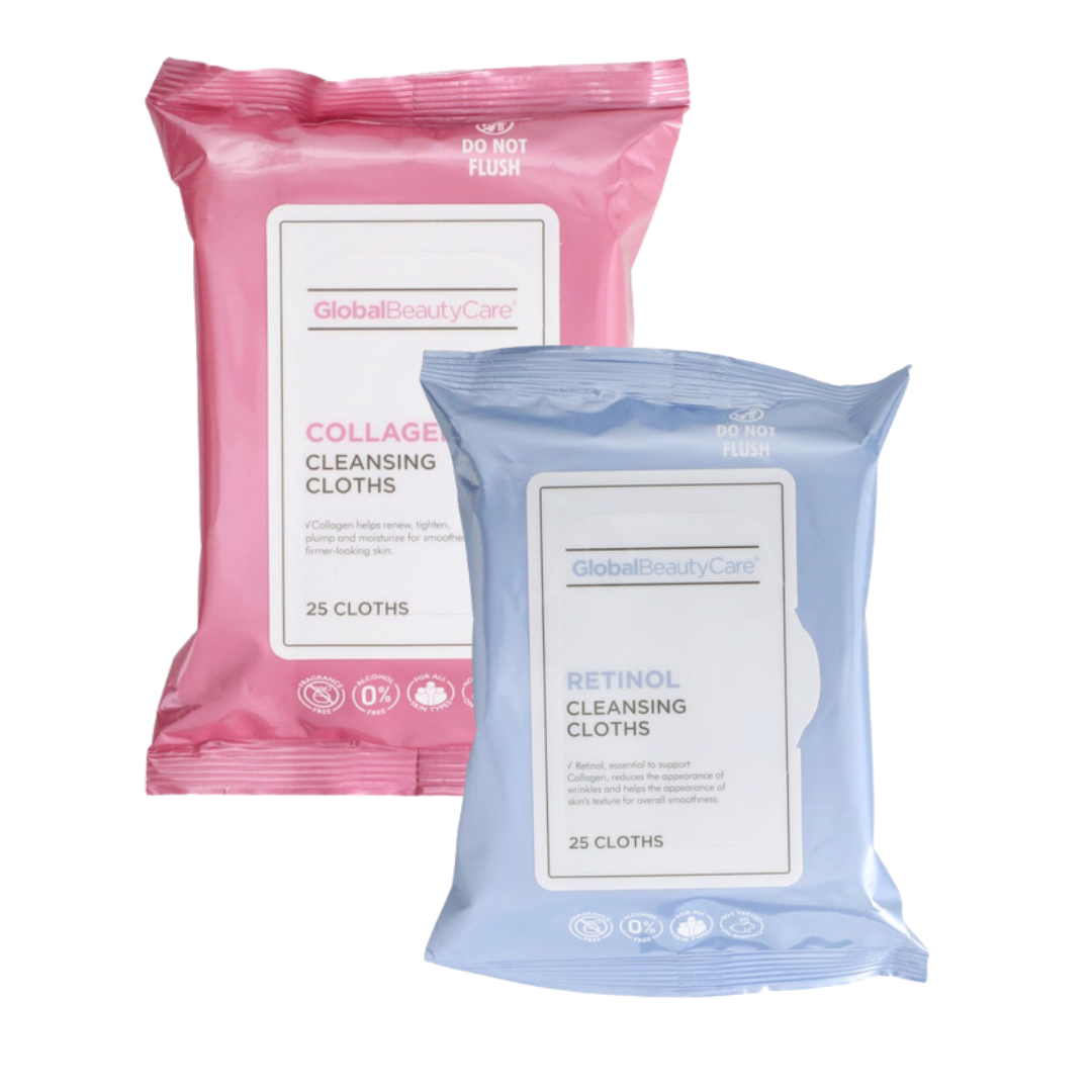 Global Beauty Care Cleansing Cloths – Retinol or Collagen (25 count)