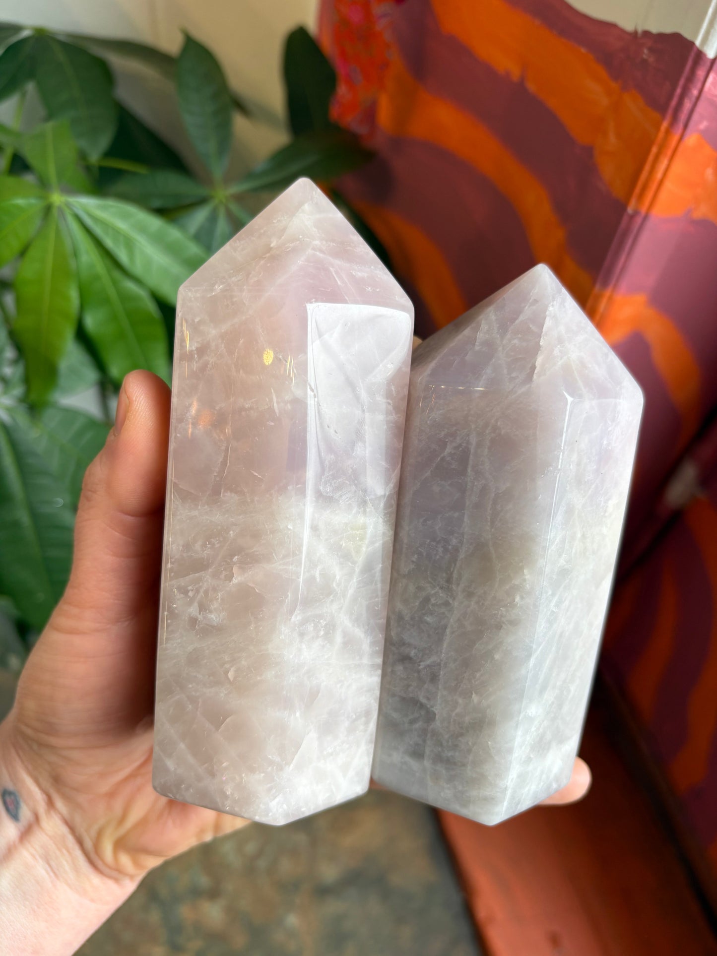 Lavender Rose Quartz tower 4.5-5 iches tall