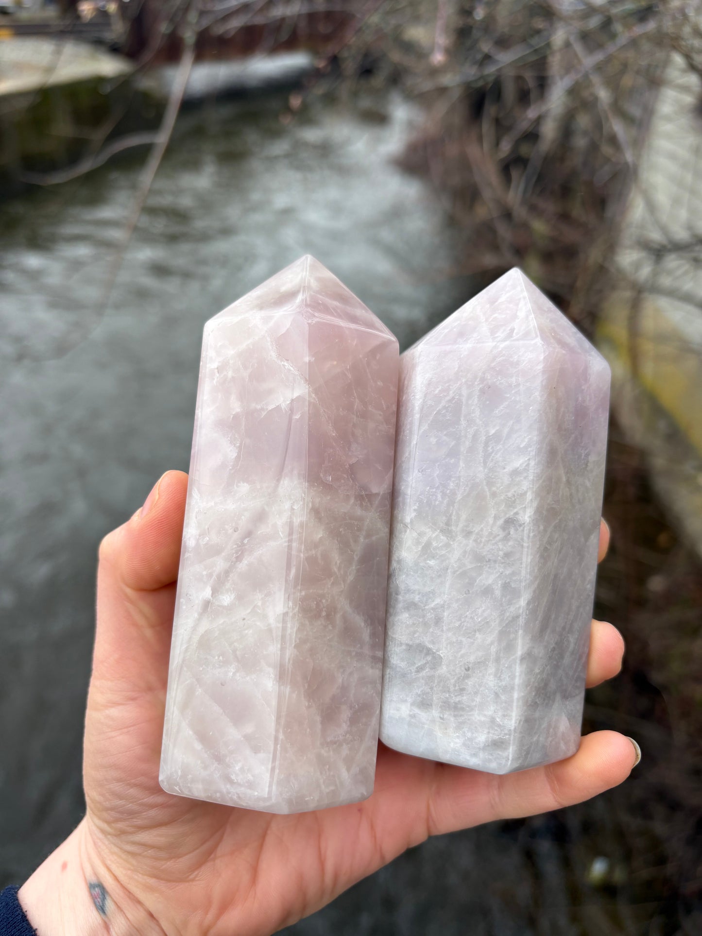Lavender Rose Quartz tower 4.5-5 iches tall