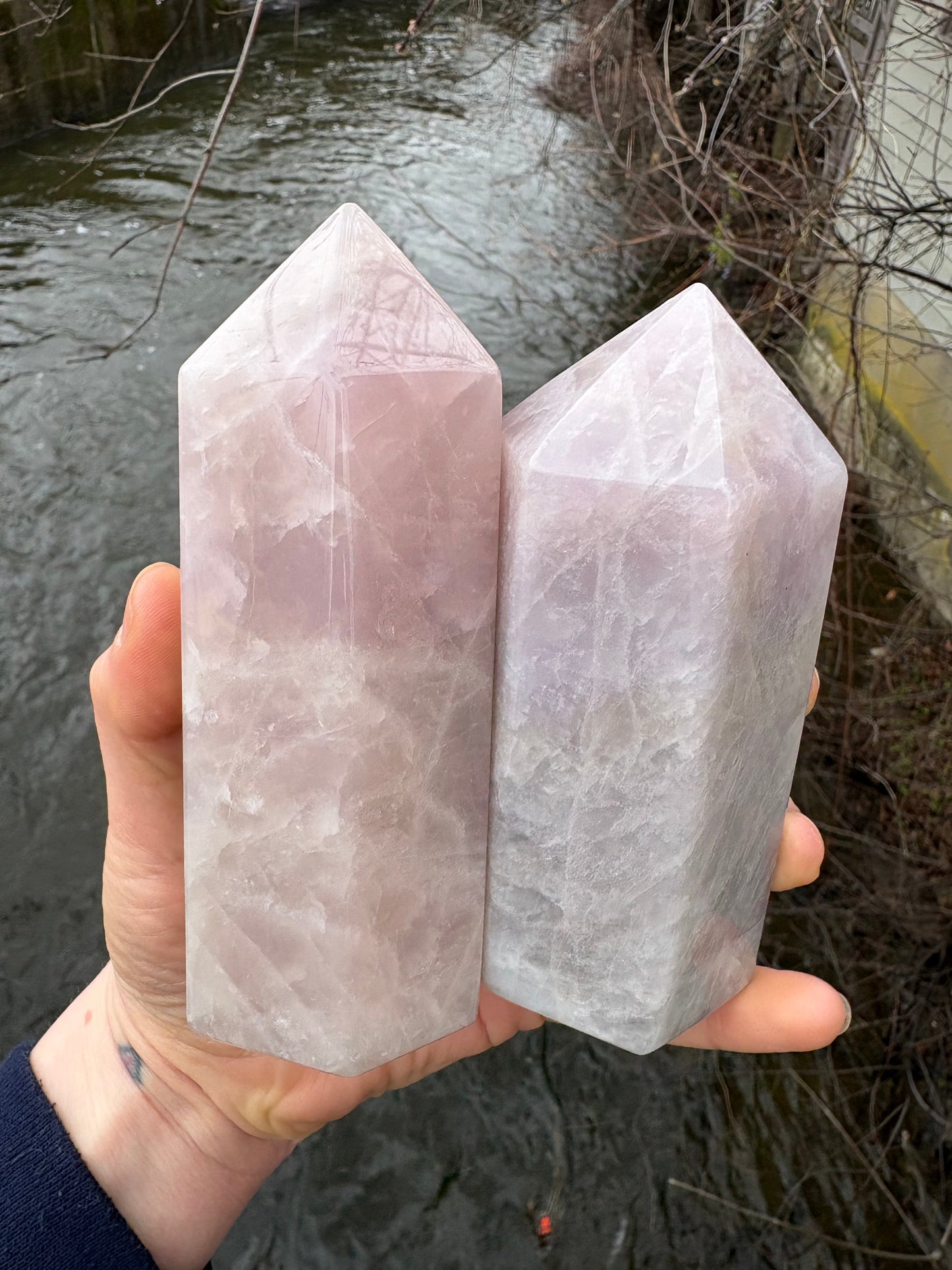 Lavender Rose Quartz tower 4.5-5 iches tall