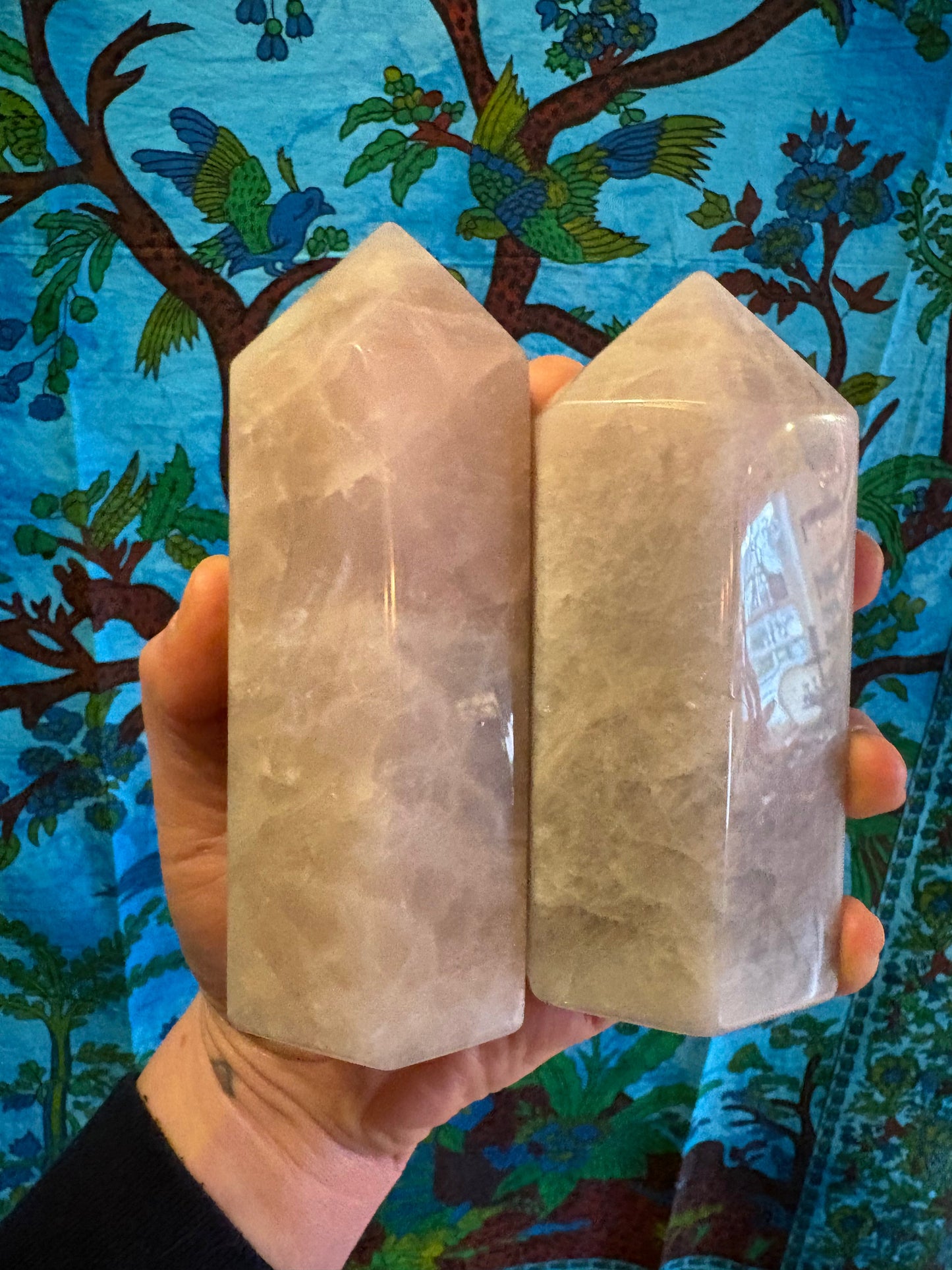 Lavender Rose Quartz tower 4.5-5 iches tall