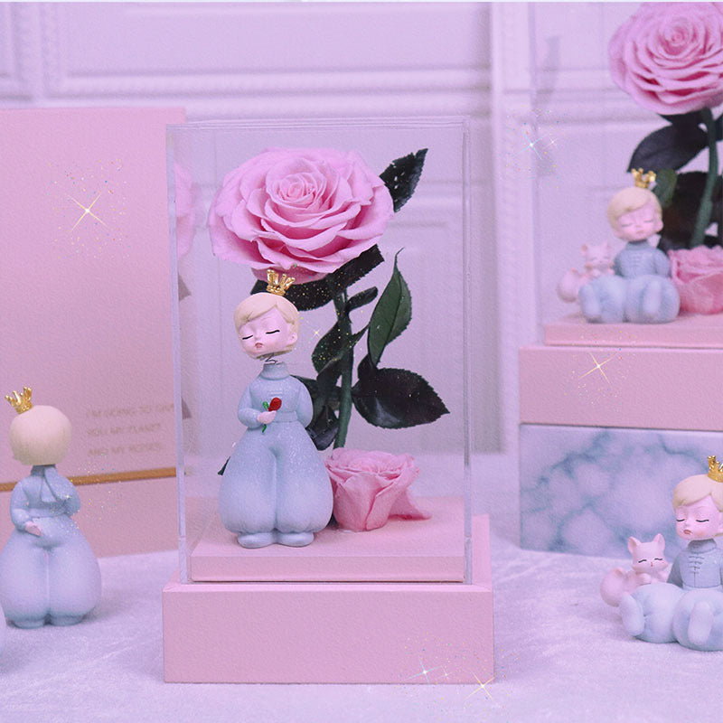 The Little Prince Eternal Life Flower Transparent Acrylic Gift Box