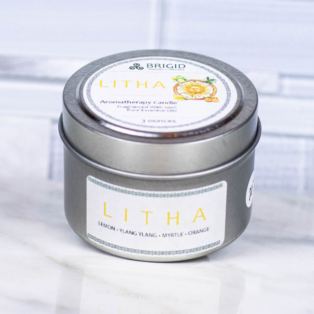 Litha Soy Wax Candle – Lemon & Orange Natural Candle for the Summer Solstice
