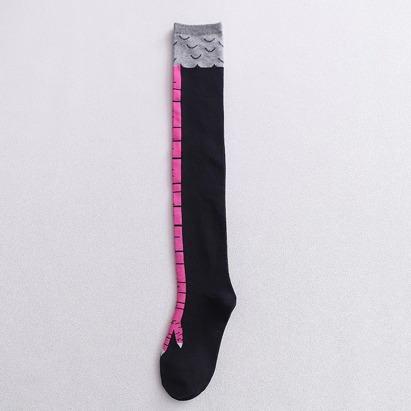 Chicken Claw Socks Women's Over Knee Socks Ostrich Pattern Knee Legs Chicken Feet Long Tube