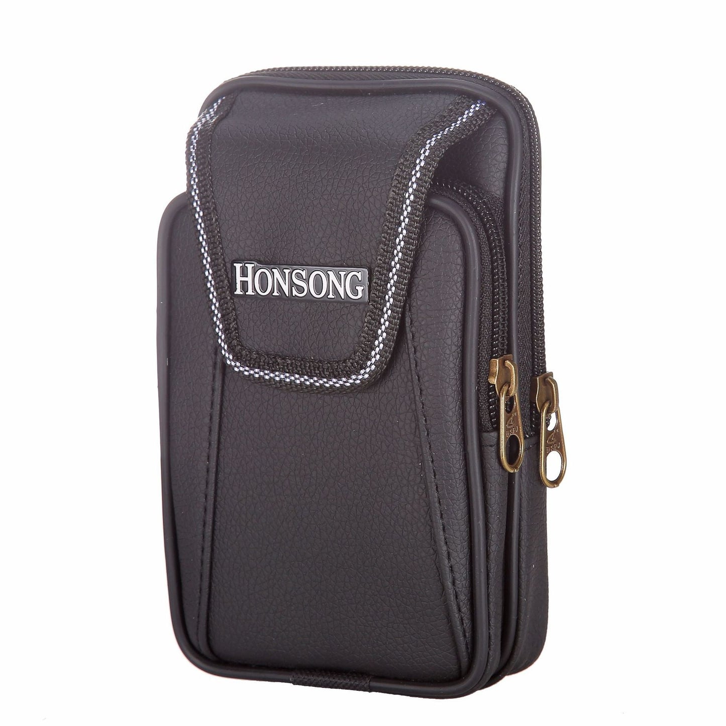Men's Fashion Double Zipper Through The Belt Coin Purse
