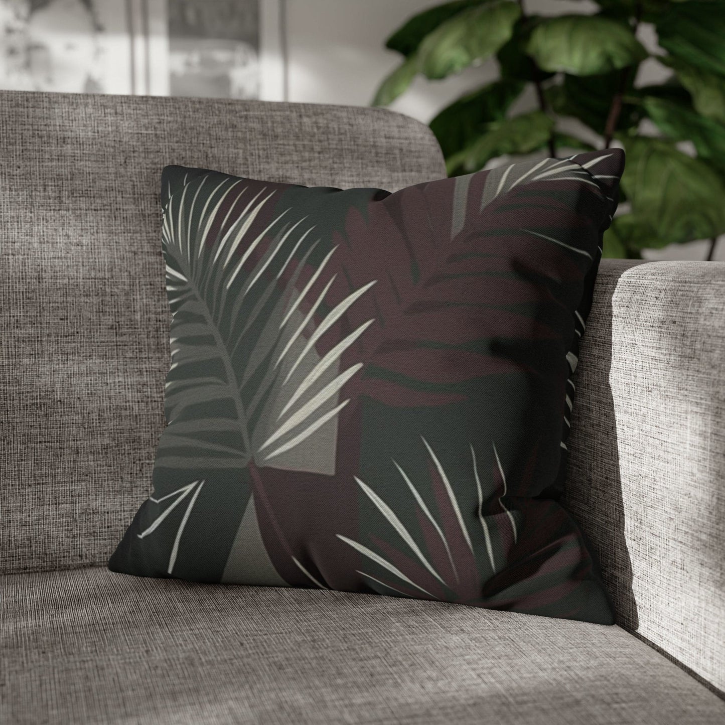 Decorative Throw Pillow Cover - Palm Tree Leaves