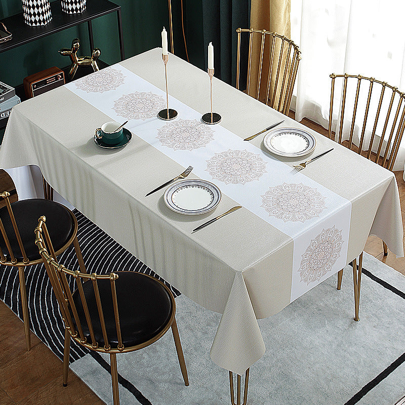 Printed Check Thickened Round Table Wash Free