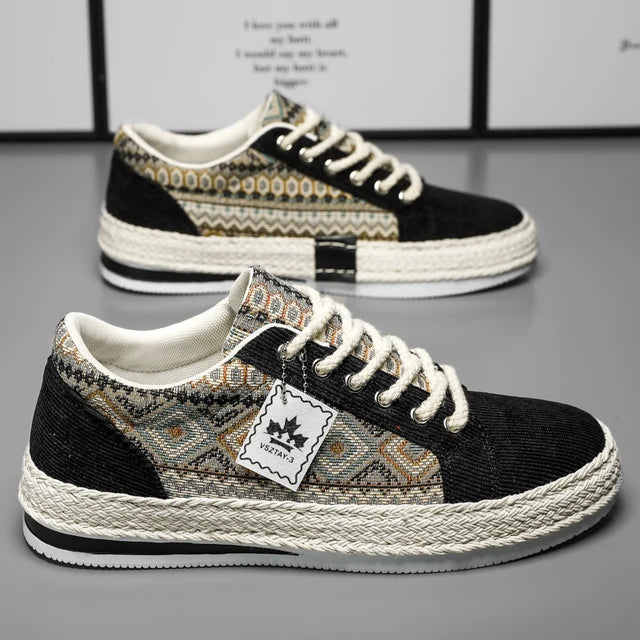 Espadrilles Men Sneakers Flat Canvas Shoes For Men Yuppie Casual Walking Shoes Male Linen Men's Shoes Fisherman's Sneakers Man
