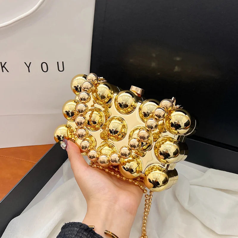 Fashionable mini lipstick bag trendy and versatile pearl chain crossbody bag