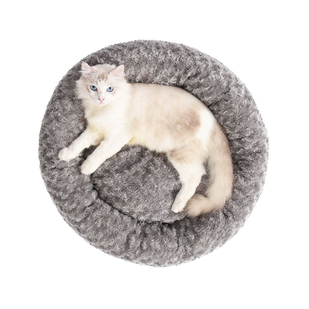 Pet Bed Dog Cat Nest Calming Donut Mat Soft Plush Kennel Cave Deep