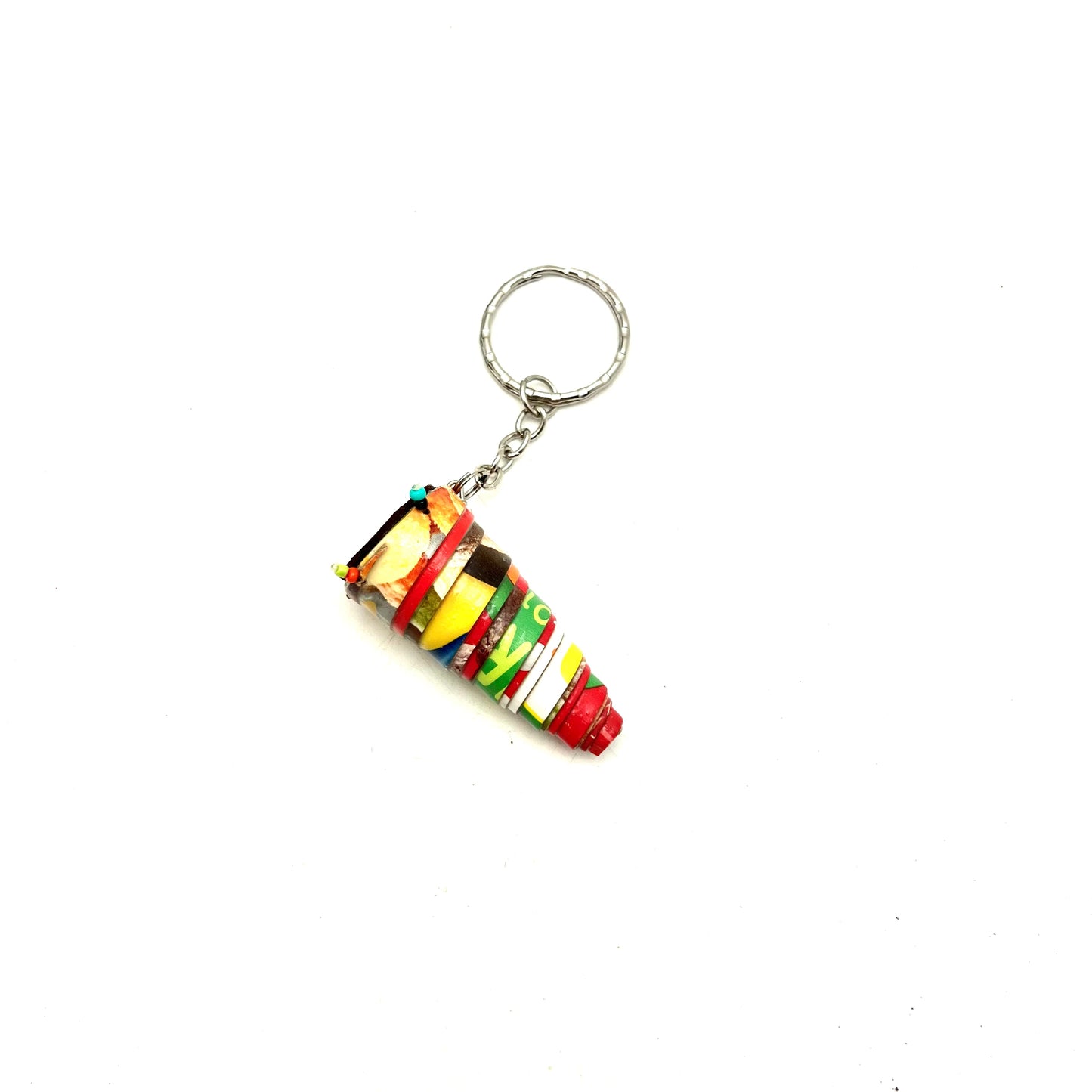 Cereal Box Bead Drum Keychain